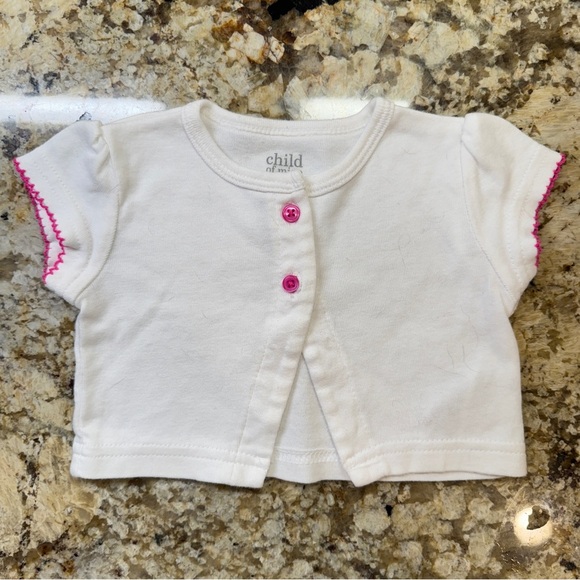 Child Of Mine White Short Sleeve Cardigan - Picture 2 of 4